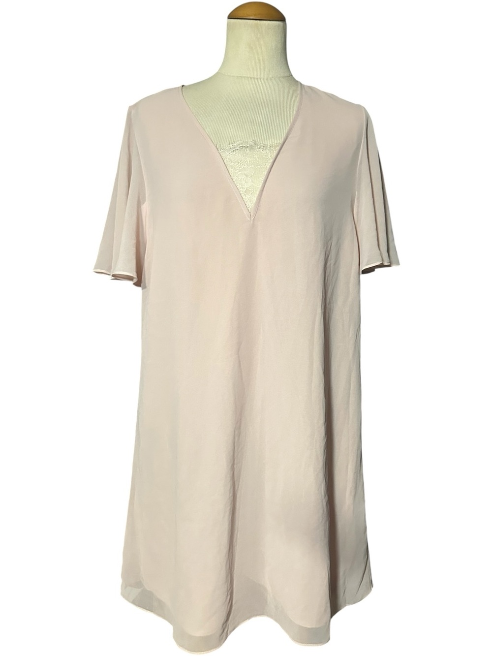 BCBGeneration V-Neck Mini Dress NWT Rose Smoke Size Small